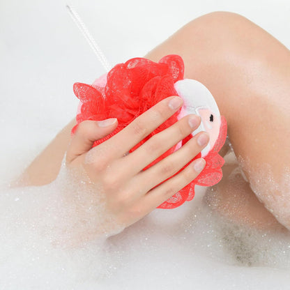 Kids Bath Sponge Ball - Bath Loofah Mesh Pouf Shower Exfoliator Scrubber