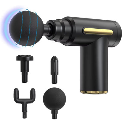 Massage Gun Deep Tissue, Handheld Muscle Massager with 4 Massage Heads, Super