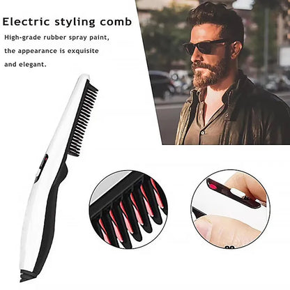 Rechargeable Hair Curler Beard Shawl Comb Multi functional Hair Straightener Comb Brush
