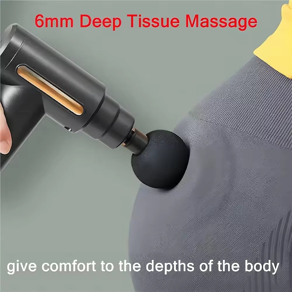 Massage Gun Deep Tissue, Handheld Muscle Massager with 4 Massage Heads, Super