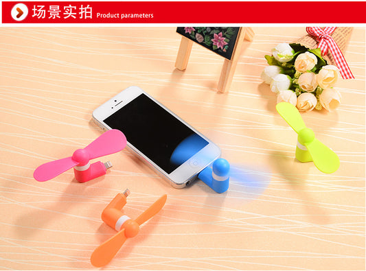 Summer Hot 2 in 1 Mini USB Fan Portable Fan for Mobile