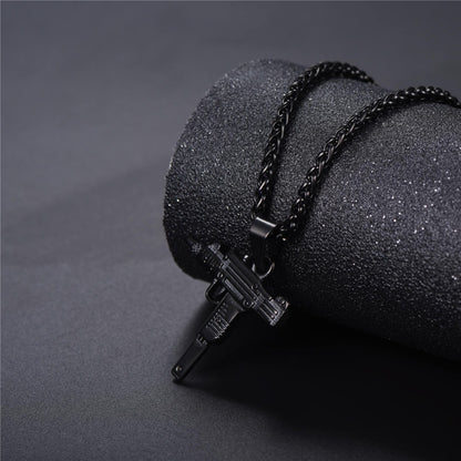 Men's Chain Necklace High Quality Stainless steel Uzi toy gun Pendant