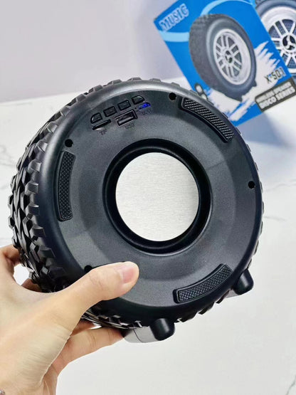 Wheel Shape Bluetooth Speaker | Wireless, Portable, AudioMusic, USB Rechargeable, for Outdoor