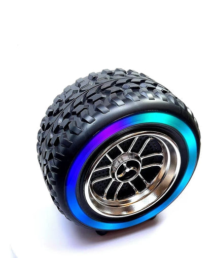 X-502 RGB Wheel-Shaped Wireless Speaker with Subwoofer Portable USB/BT Card Playback for
