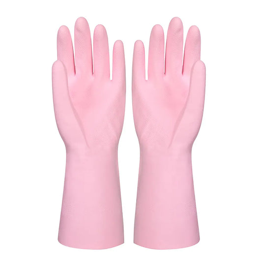 Dishwashing Rubber Gloves Non-Slip Household Laundry Kitchen Cleaning Gloves - Pair (Random
