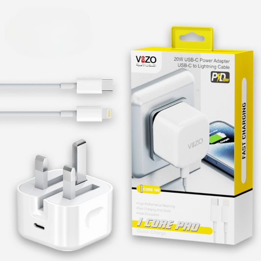 iCore Pro Premium 3-Pin iPhone Charger with Original Lightning Cable |