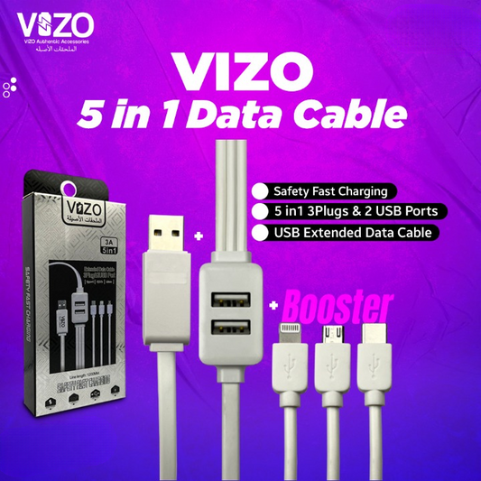 Vizo 5-in-1 Fast Data Cable Safety Fast Charging 5 in 1 USB