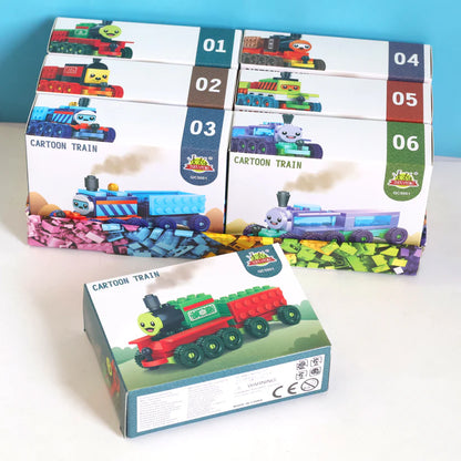 Pack Of 01 - Cartoon Train DIY Building Block Toy | Cartoon