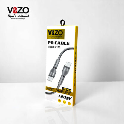 Vizo V120 PD Fast Charging &amp; Data Cable | Type-C to Type-C