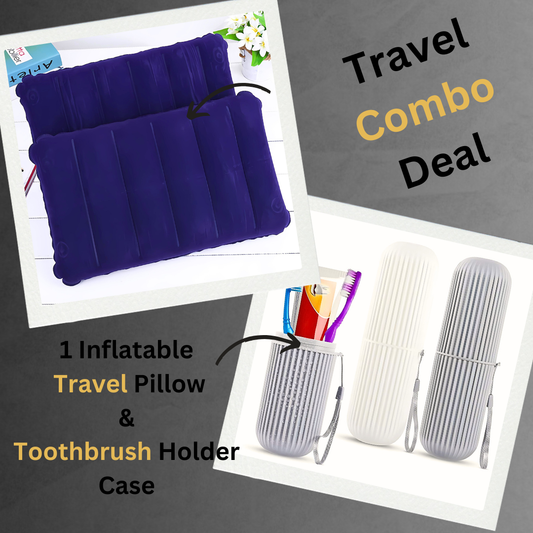 Travel Combo Deal - Travel Portable comfortable Inflatable Air Pillow Cushion &amp;