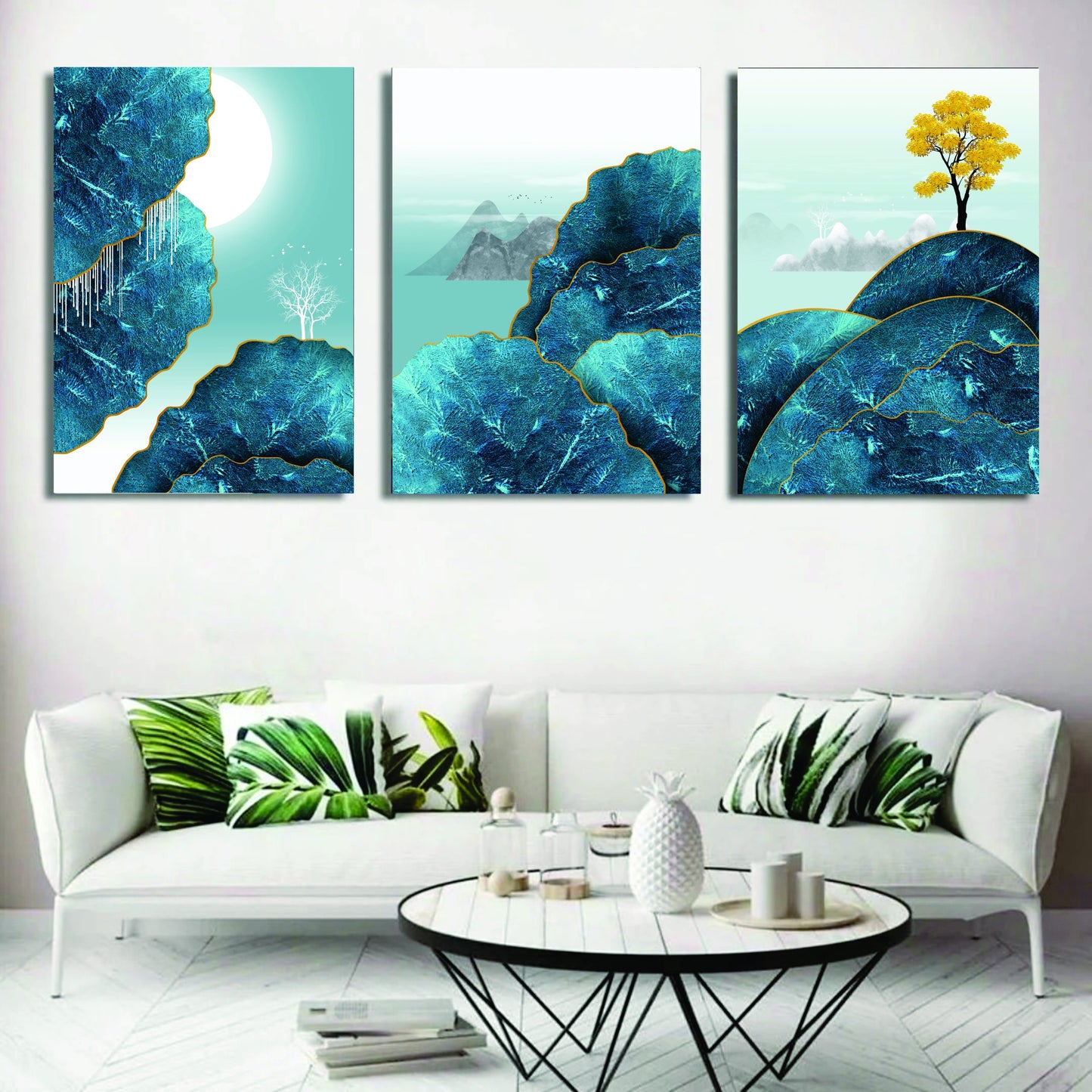 Set of 3 Wall Art Wooden Phototile Frames for Wall Decor