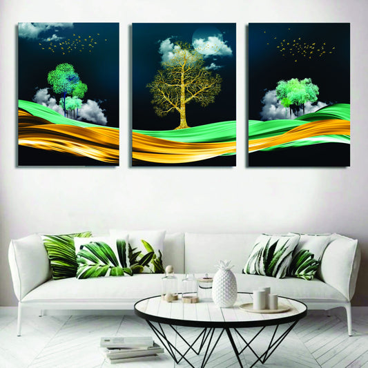 Set of 3 Wall Art Wooden Phototile Frames for Wall Decor