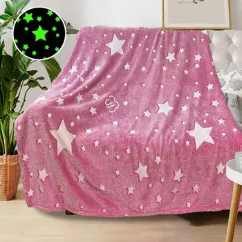 Glow in The Dark Stars Blanket Soft Cozy Blankets for Bed Couch