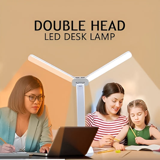 Foldable Double Head Reading LED Desk Lamp | 3 Levels Dimmable Touch