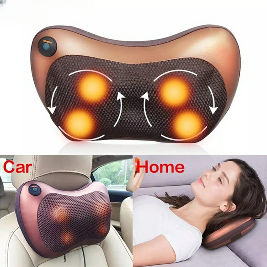 Car Head Massage Pillow Relax Vibrator Electric Shoulder Back Heating Kneading Infrared