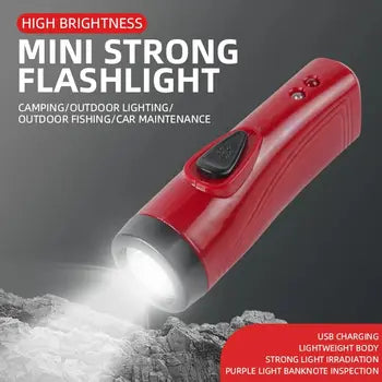 Mini Rechargeable LED Torch Light Brightness Flashlight LED Torch Light Emitting