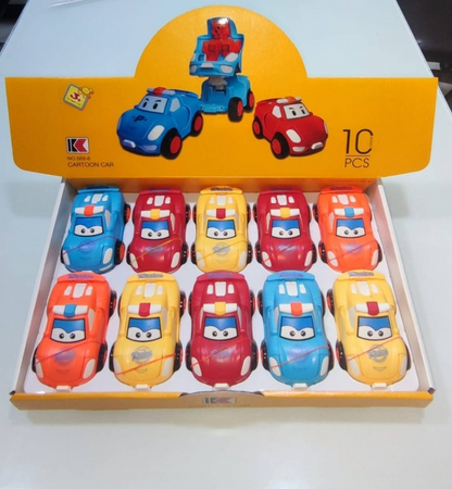 1 Pc - Pull Back Robot Car Toy - Push &amp; Go