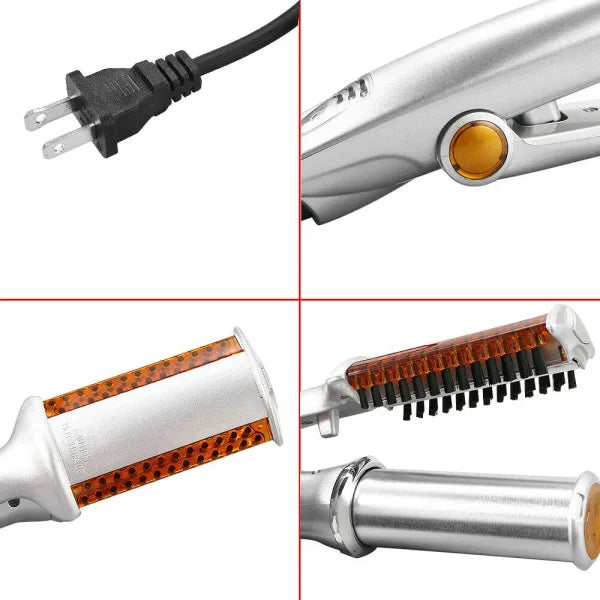 PROFESSIONAL HAIR STRAIGHTENING IRON CURLING IRON STRAIGHTENER CURLER STYLER 3 IN 1