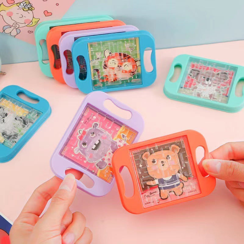 Cartoon Animal Handheld Balance Ball Maze Board Toys for Kids Birthday Party