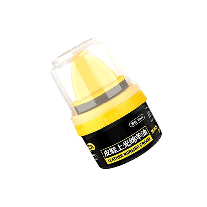 Black Leather Shoe Polish Cream with Sponge