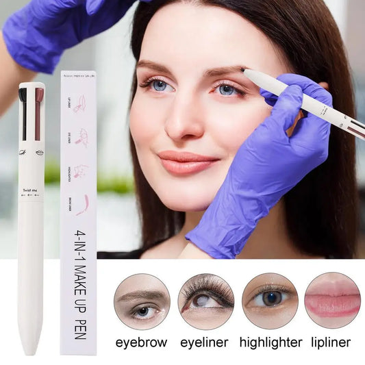 4 in 1 Waterproof Makeup Pen Eyebrow Pencil Long Lasting Easy Lip