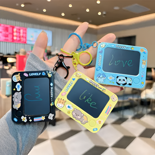 Creative Mini Graffiti Board Keychain Cute Cartoon Bag Pendant &amp; Reusable