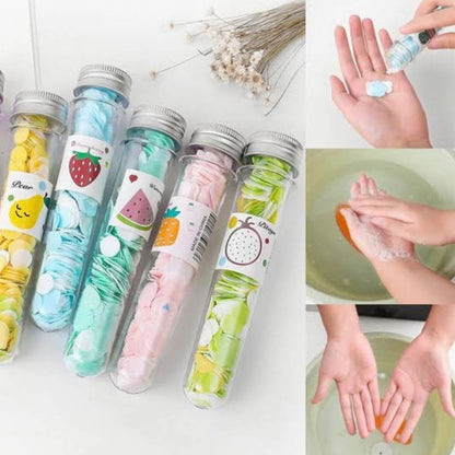 200 PCS Disposable Paper Soap with Portable Tube Bottle Multi-Color Travel