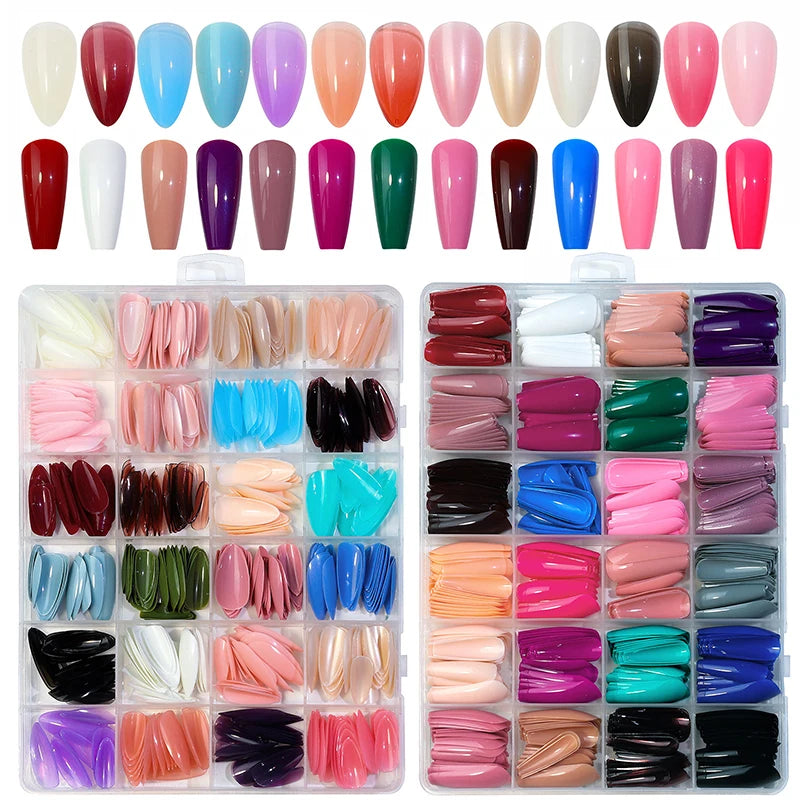 288 PCs Colorful Nails Box| ABS Plastic | Nail Shaper Set (Random