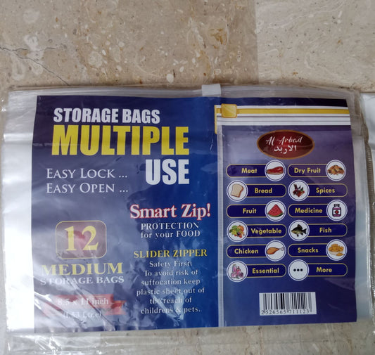 (NW00027) FOOD STORAGE PLASTIC BAG - SMART ZIP - GOOD QUALITY (10