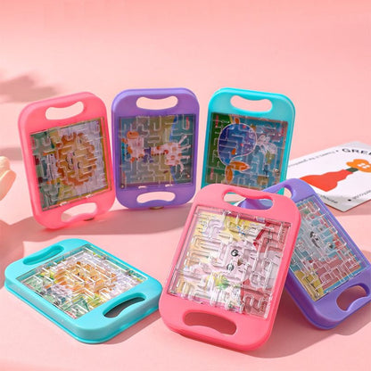 Cartoon Animal Handheld Balance Ball Maze Board Toys for Kids Birthday Party