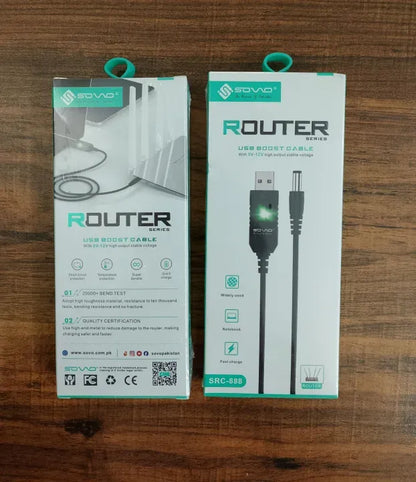 Wi-Fi Router USB Cable for Power Bank-Sovo Router Cable 5v-12v | SRC-888