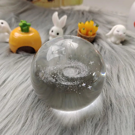 (10 / 60 mm) 3d Crystal Ball Night Light With Wooden