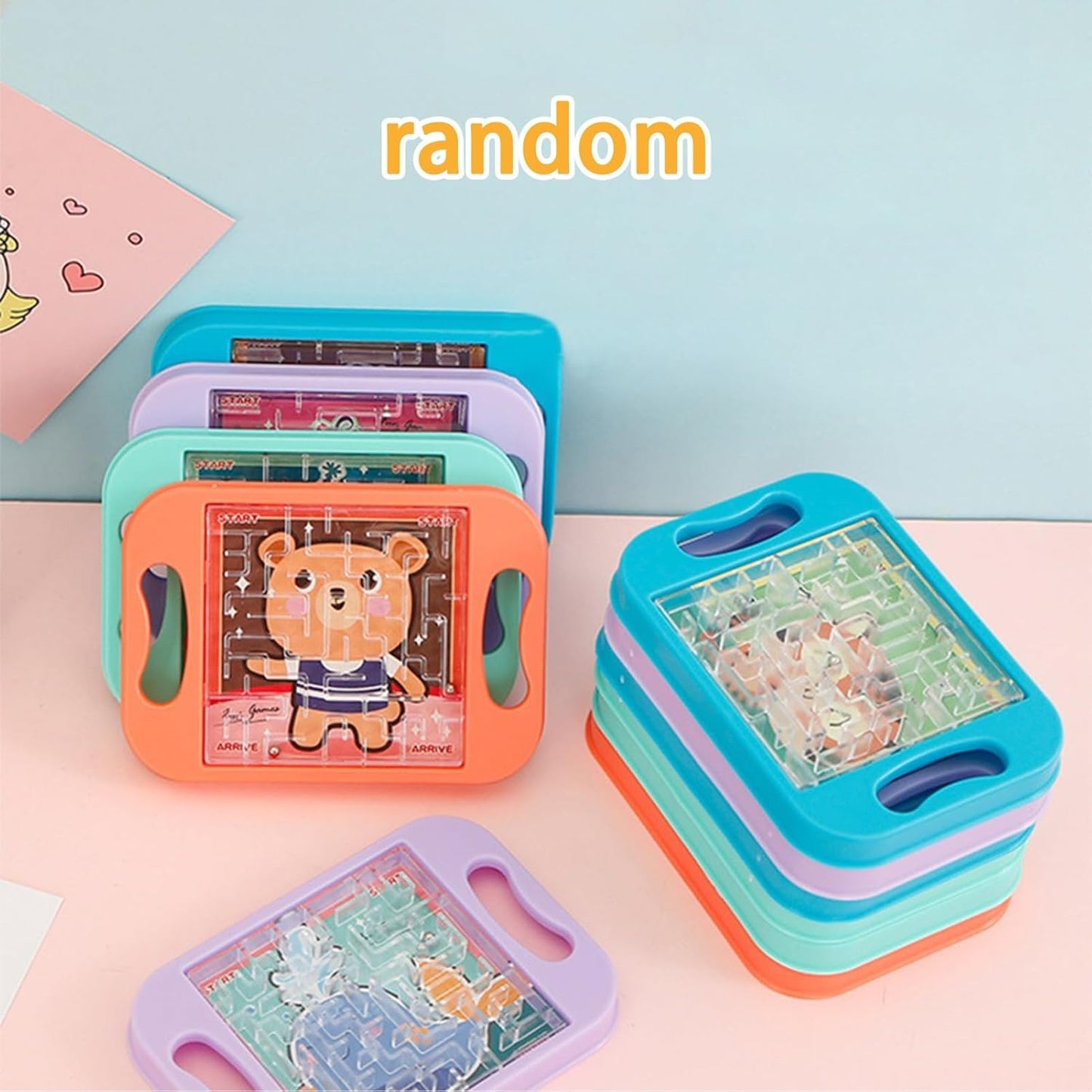 Cartoon Animal Handheld Balance Ball Maze Board Toys for Kids Birthday Party