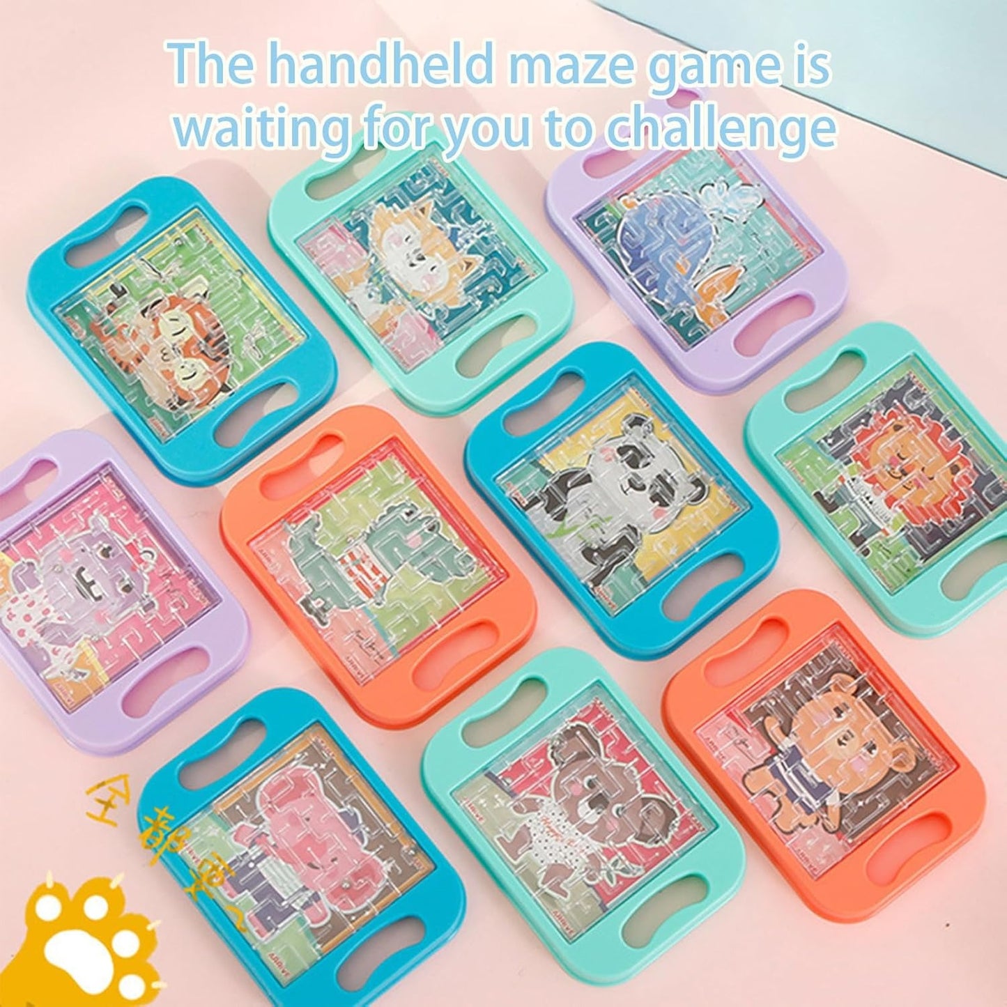 Cartoon Animal Handheld Balance Ball Maze Board Toys for Kids Birthday Party