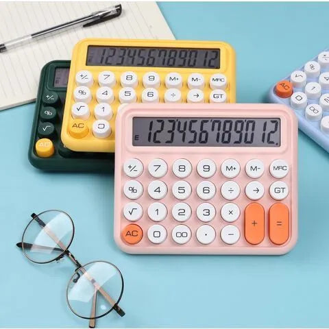 Calculator | Mechanical Buttons for Desktop financial accounting (random color)cell