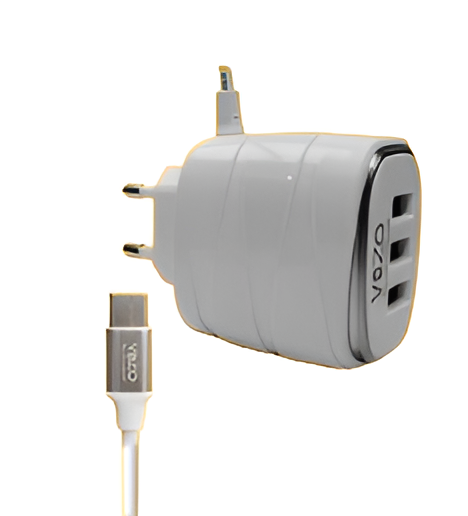 V16-Micro USB 4A Smart Fast Charger (3 USB Ports + Built-in