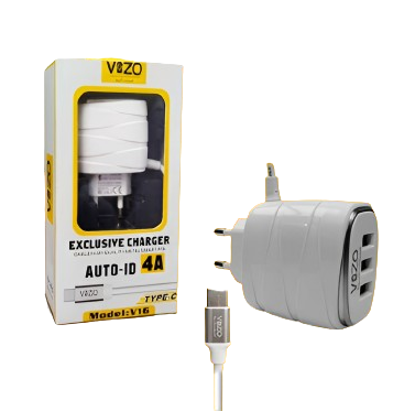 V16-Micro USB 4A Smart Fast Charger (3 USB Ports + Built-in