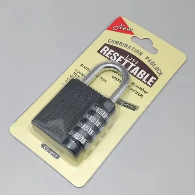 4 Dial Digit Combination Padlock Heavy Duty Weatherproof Code Resettable Changeable Lock