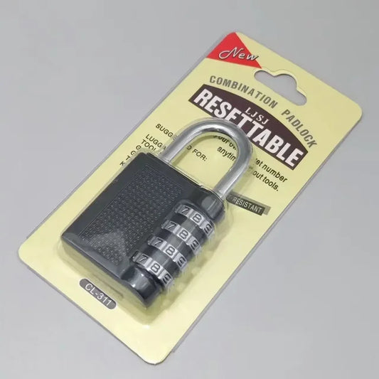 4 Dial Digit Combination Padlock Heavy Duty Weatherproof Code Resettable Changeable Lock