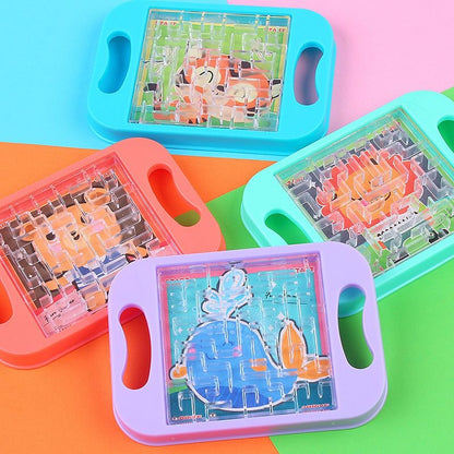 Cartoon Animal Handheld Balance Ball Maze Board Toys for Kids Birthday Party