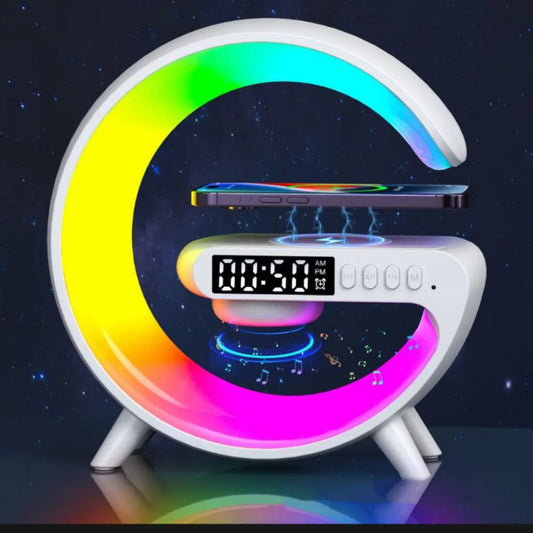 G11 G Shape Bluetooth Speaker Multifunctional Lamp Digital Alarm Wirless Charging