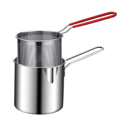 Stainless Steel Deep Fryer Frying Pot With Strainer 12ML Capacity | Basket