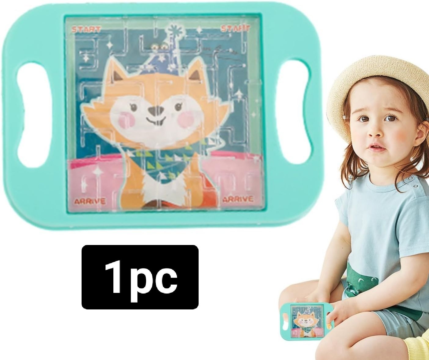 Cartoon Animal Handheld Balance Ball Maze Board Toys for Kids Birthday Party