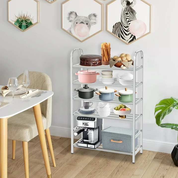 6 Layers Stainless Steel Shoe Rack - Adjustable shoe organizer for living