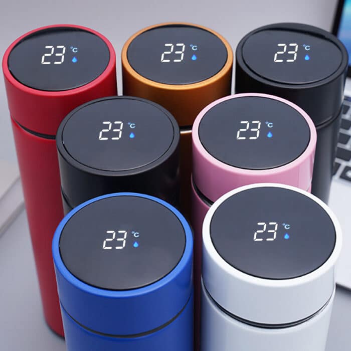 Smart LED Active Temperature Display Indicator Insulated Stainless Steel Hot &amp; Cold Flask Water Bottle