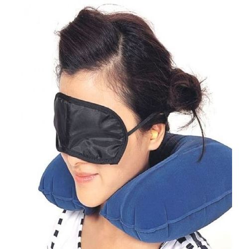 3 in 1 Combo Travel Kit of Neck Pillow, Eye Mask and