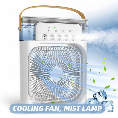 Portable Air Conditioner Fan USB Electric Fan with LED Night Light, Fine