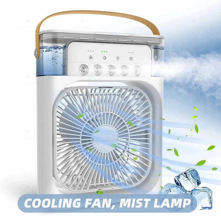 Portable Air Conditioner Fan USB Electric Fan with LED Night Light, Fine