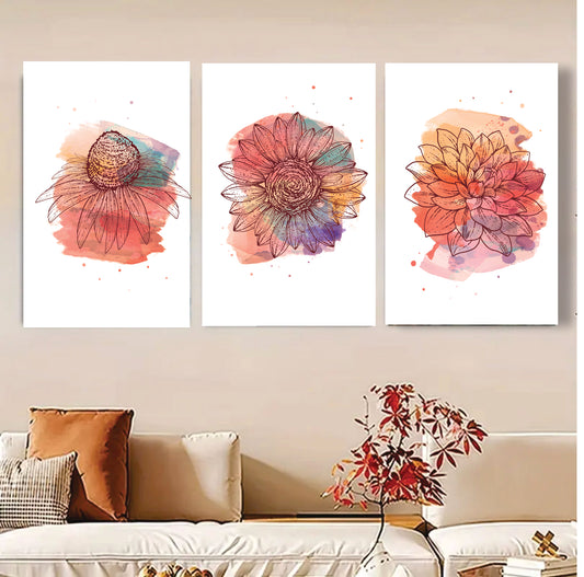 Set Of 3 Flower Frame Photo Type Frame 8x11 inches