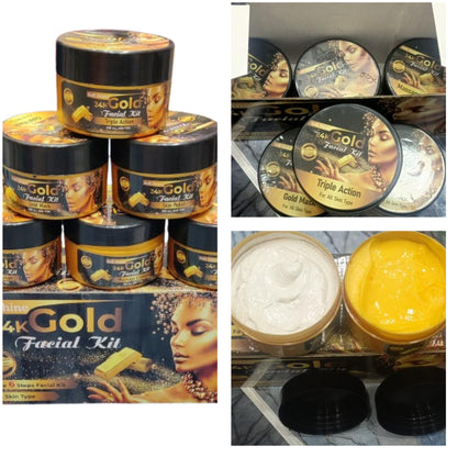 Soft Shine 24K Gold Facial Kit Whitening Facial Kit 6 steps Whitening